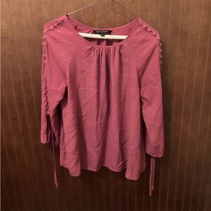 New Directions Rose Blouse with Button Detail